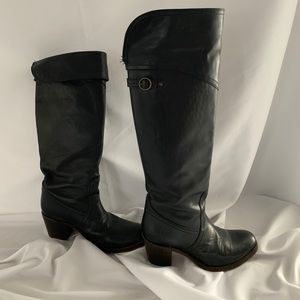 Vintage Frye Jane black leather boots. Size 8